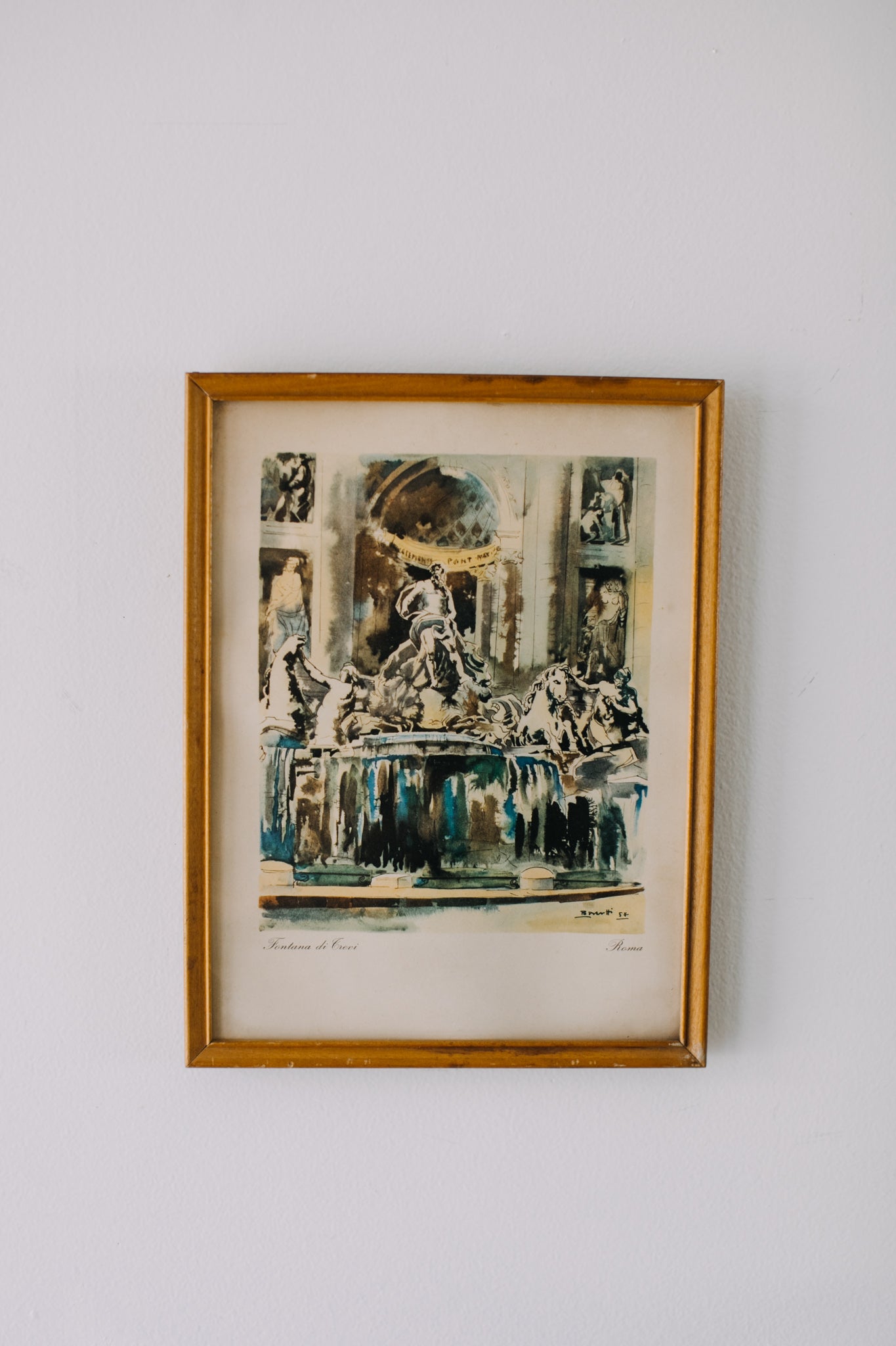 Vintage Trevi Fountain Print