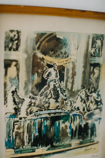 Vintage Trevi Fountain Print